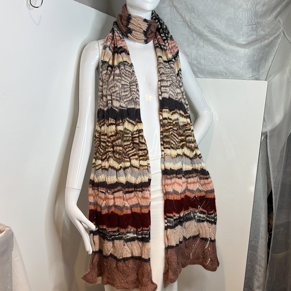 108” Missoni Cashmere Wool Blend Long Wrap Scarf Shawl - Picture 2 of 7